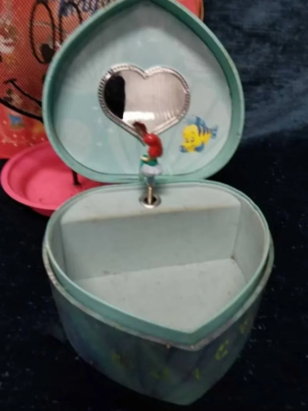 💕 3/$25 Rare Disney’s The Little Mermaid Heart Music Jewelry Box (1990’s)